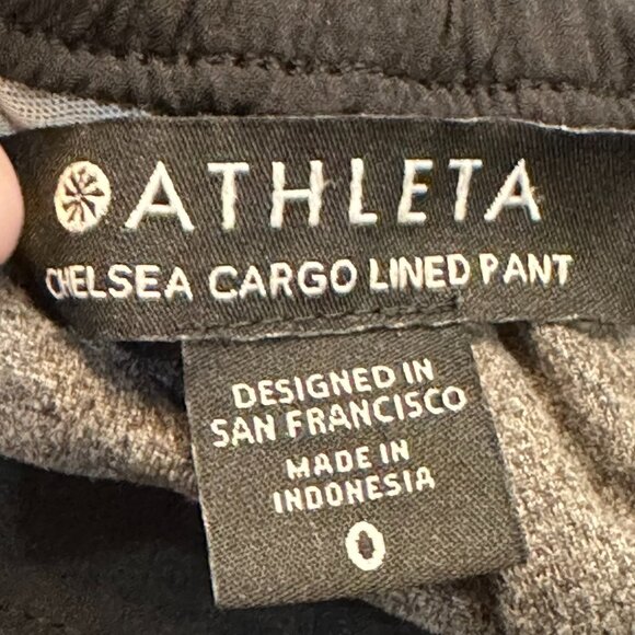 Athleta Chelsea Cargo Lined Pant Black‎ Size 0 Athletic Travel Comfort Work Out - Picture 4 of 6